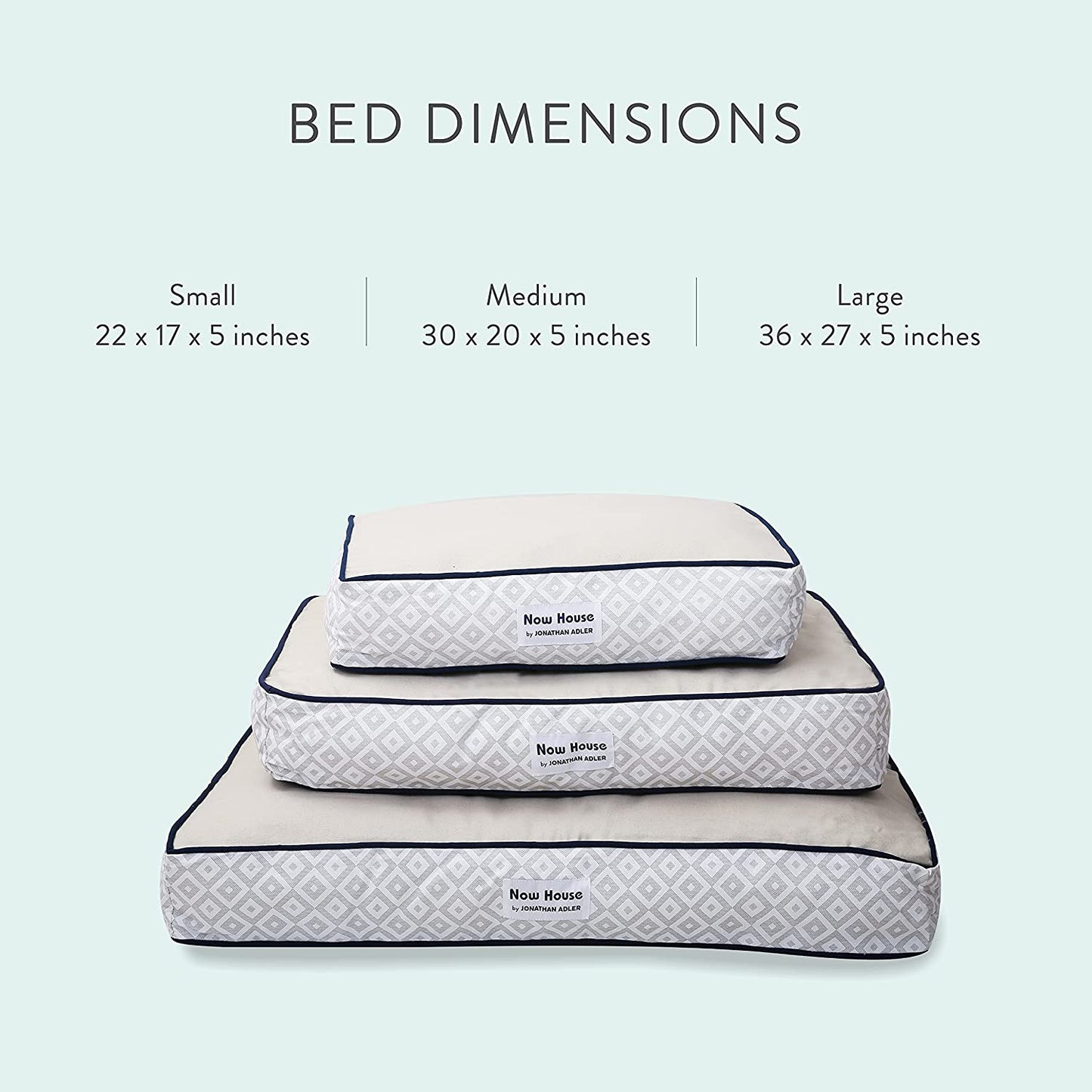 Now House by Grey Diamond Cushion Dog Bed, Medium Washable for Pets