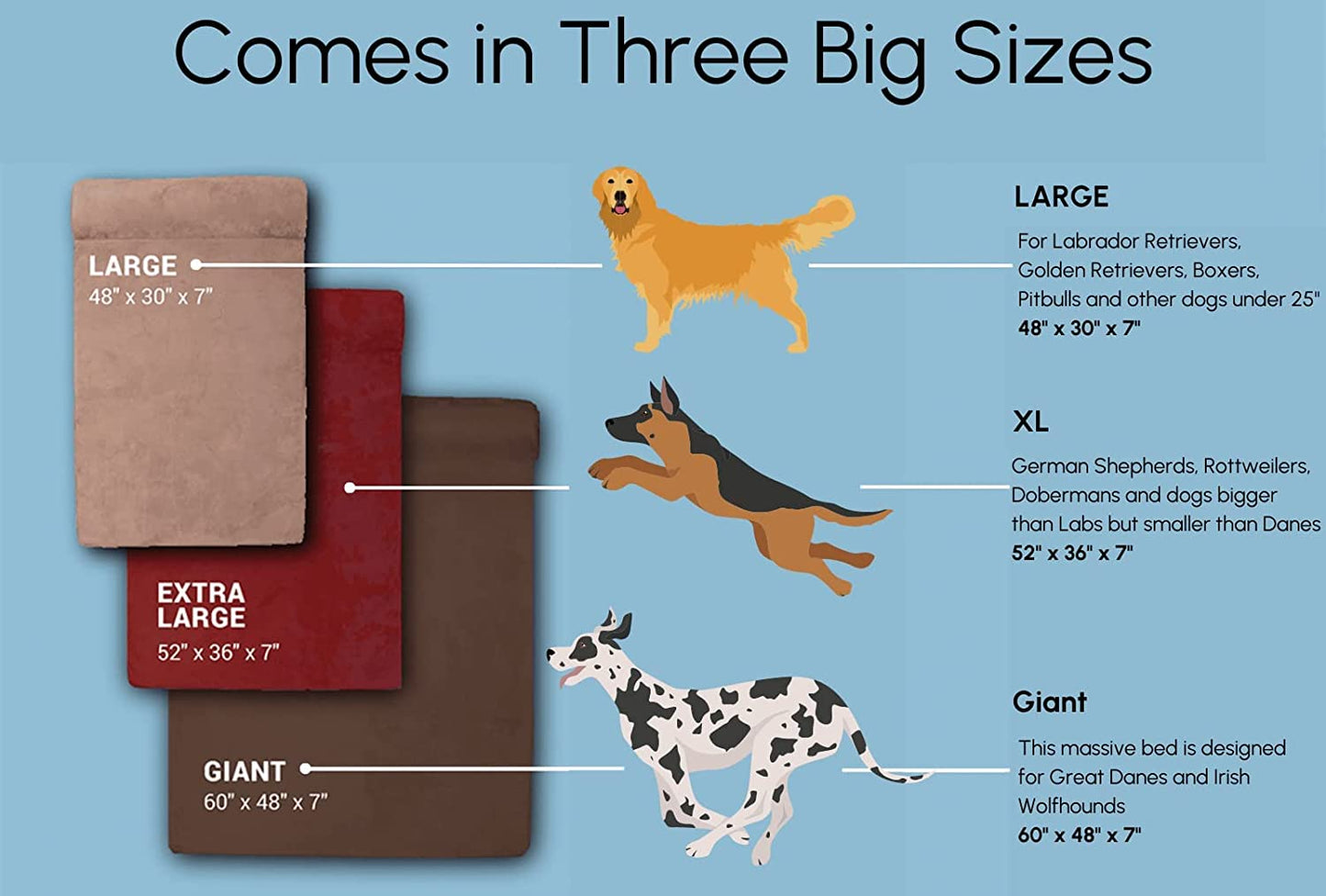 Barker Beds Sleek Giant Dog Bed (Giant, Chocolate) – 7" Thick Soft & Comfortable Orthopedic Cushion – Big Dog Bed – Durable & Washable Microsuede Cover – Made in USA