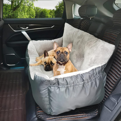 Dog Car Seat - Washable, Anti-Slip Booster for Medium Dogs up to 65 LBS, 2 Seat Belts