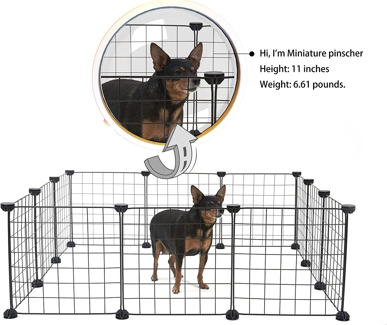 Small Animal Playpen/Cage for Indoor Outdoor Use, Portable Metal Wire Yard Fence for Guinea Pigs, Bunny, Turtle, Hamster, Blanket, 12 Panels (11.8X11.8)